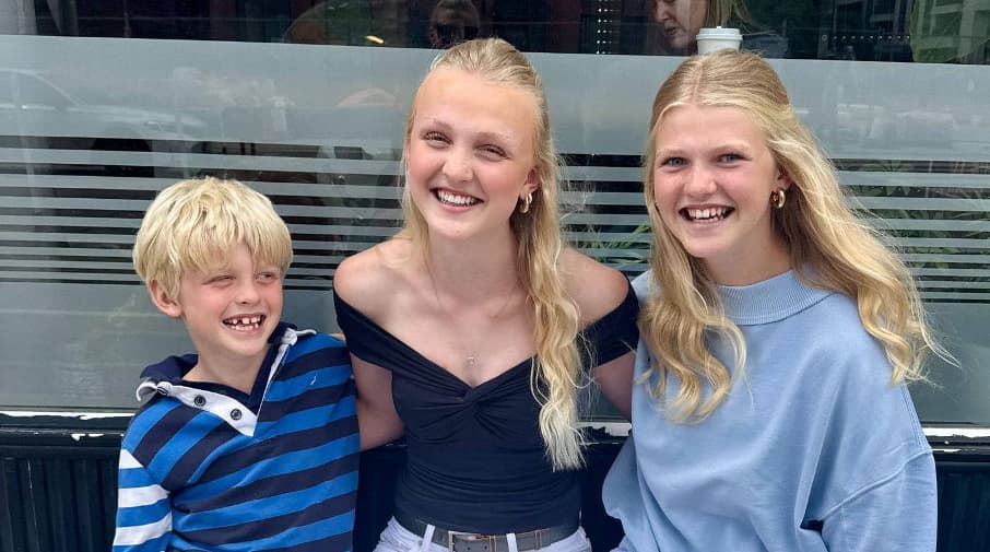 Chris Alexander with Hedvig and their children